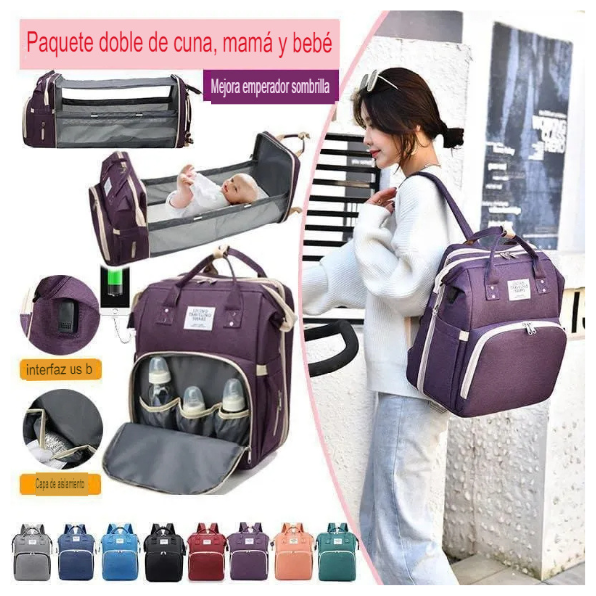 Bolso de paseo para bebe 3 en 1™